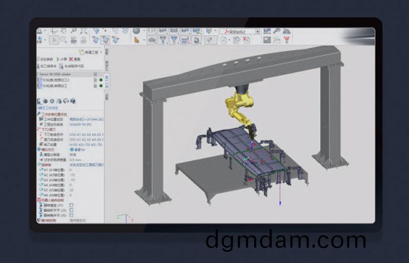 三維機器(qi)人激光切割機,三維激光切割機,3D激光切(qie)割機(ji),離線編程(cheng)輭件